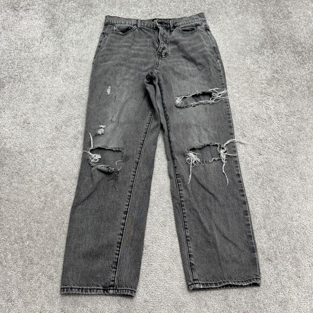BDG Urban Outfitters Distressed Button Fly Slim Straight Jeans Womens 28 Black